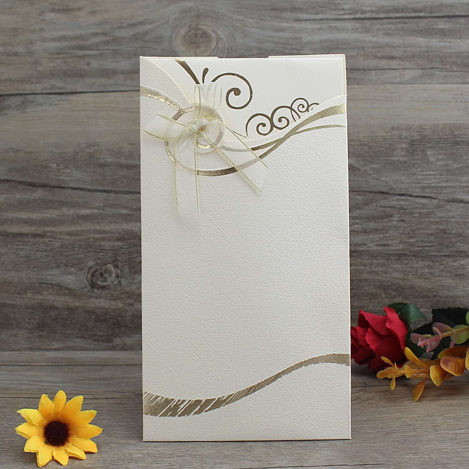 Pocket Invitation Card Wedding Invites Reception Cards Customized 